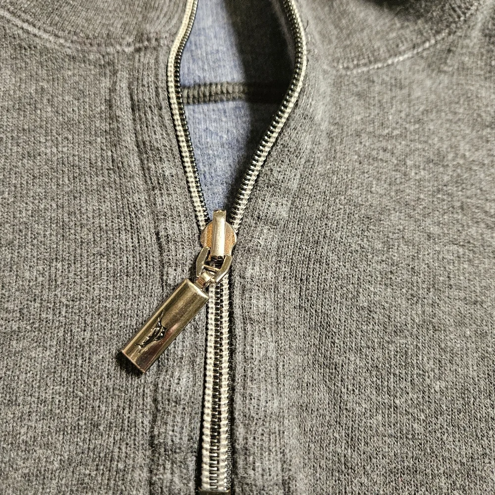 TOMMY‎ BAHAMA Reversible 1/2 Zip Pullover XL Gray Blue Flipview Flip Coast Logo